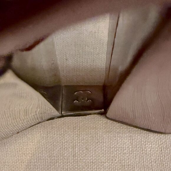 Chanel PVC, silver, & burgundy patent leather platform ankle strap heels. IT 40 - Picture 8 of 12